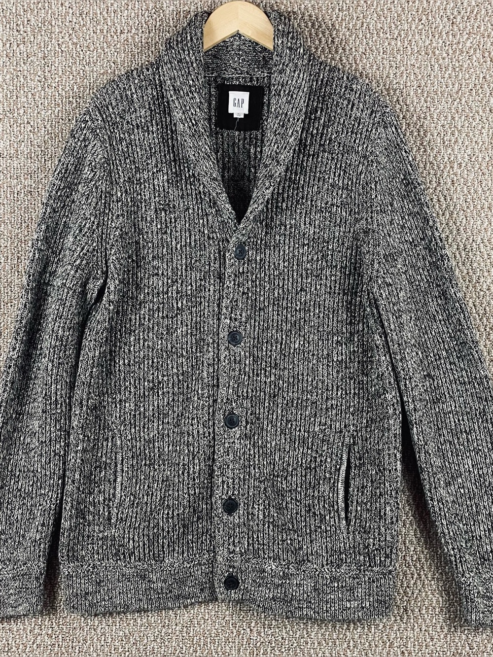 Gap Cardigan Sweater Mens Large Tall Shawl Fisherman Grandpacore Academia R1